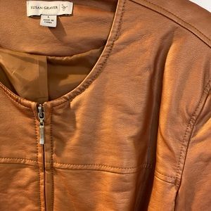 EUC Susan Graver Bronze Leather Jacket, L